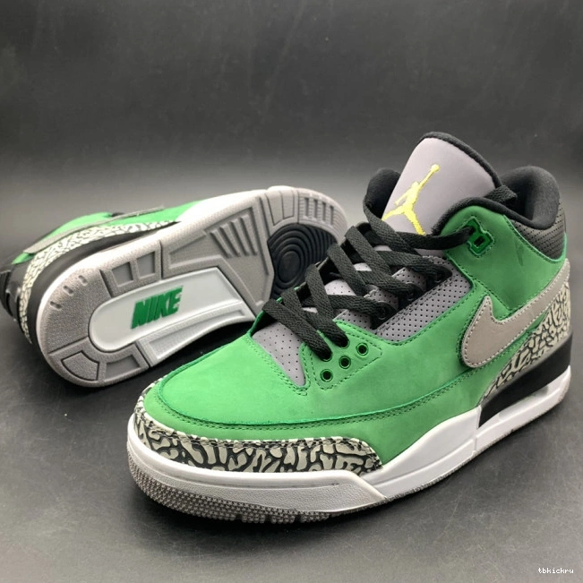 Cheap TBK Tinker Jordan shoes AJ3 Air Retro PE 867493 Oregon 3 Ducks 0704